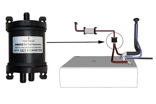 New air and fuel separator provides internal venting